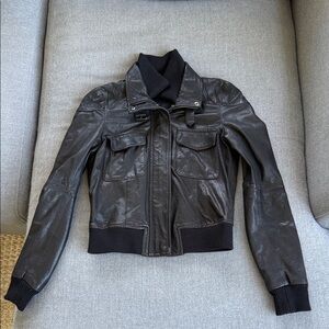 Theory Dark Leather Jacket